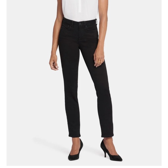 NYDJ Denim - NYDJ Sheri Slim Black Lift Tuck Zip Fly Stretch Denim Jeans Size 6